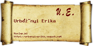 Urbányi Erika névjegykártya