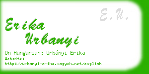 erika urbanyi business card